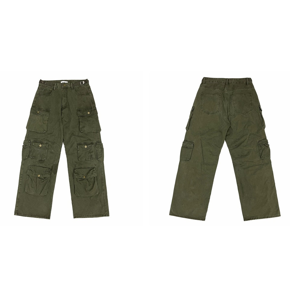 Fat Loose Straight Cargo Pants FT8001