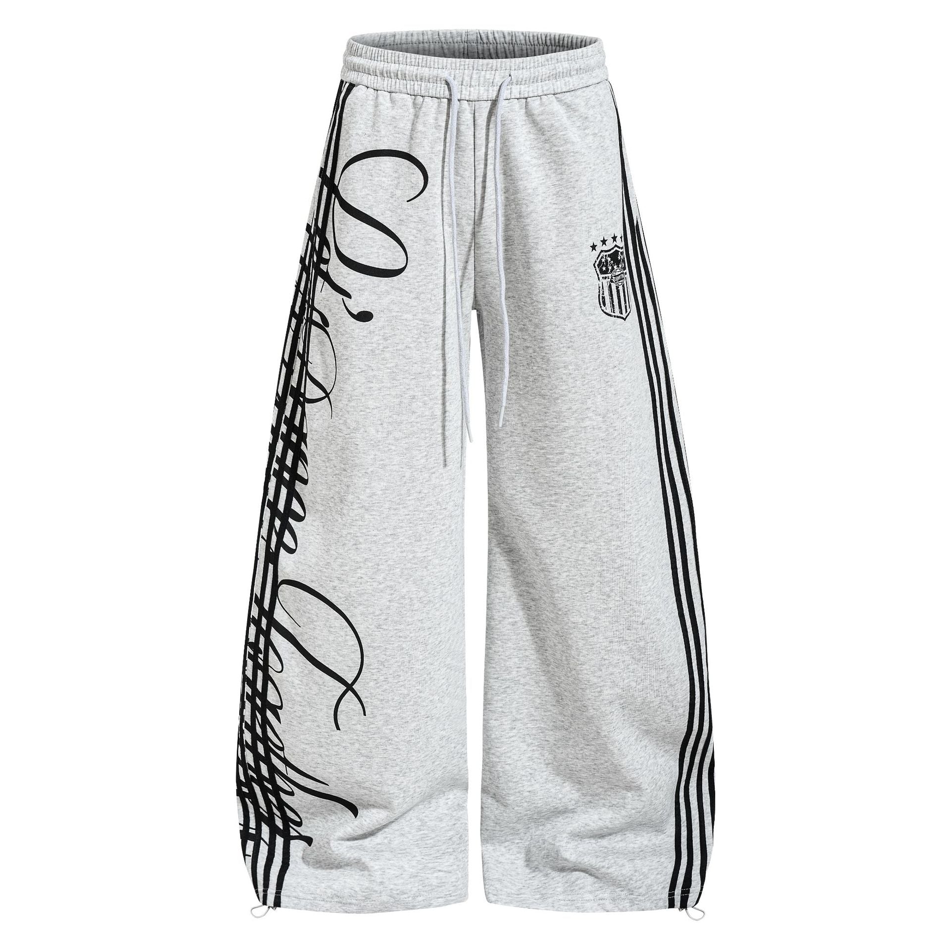 Side Line Letter Print Loose Sweat Pants MB7405
