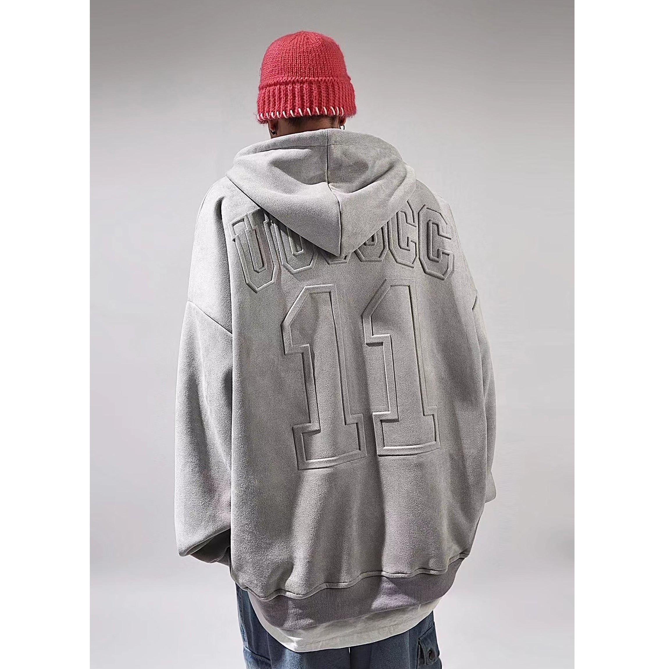 Letter-embossed Oversize Hoodie UU7003