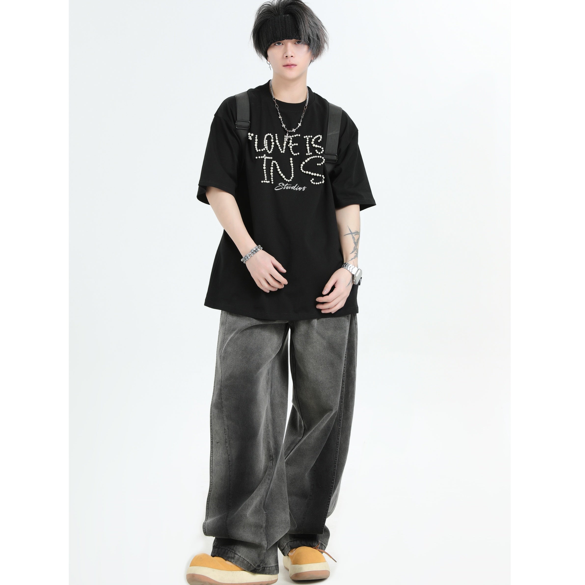 Gradient Smudge Wash Loose Jeans IN7058