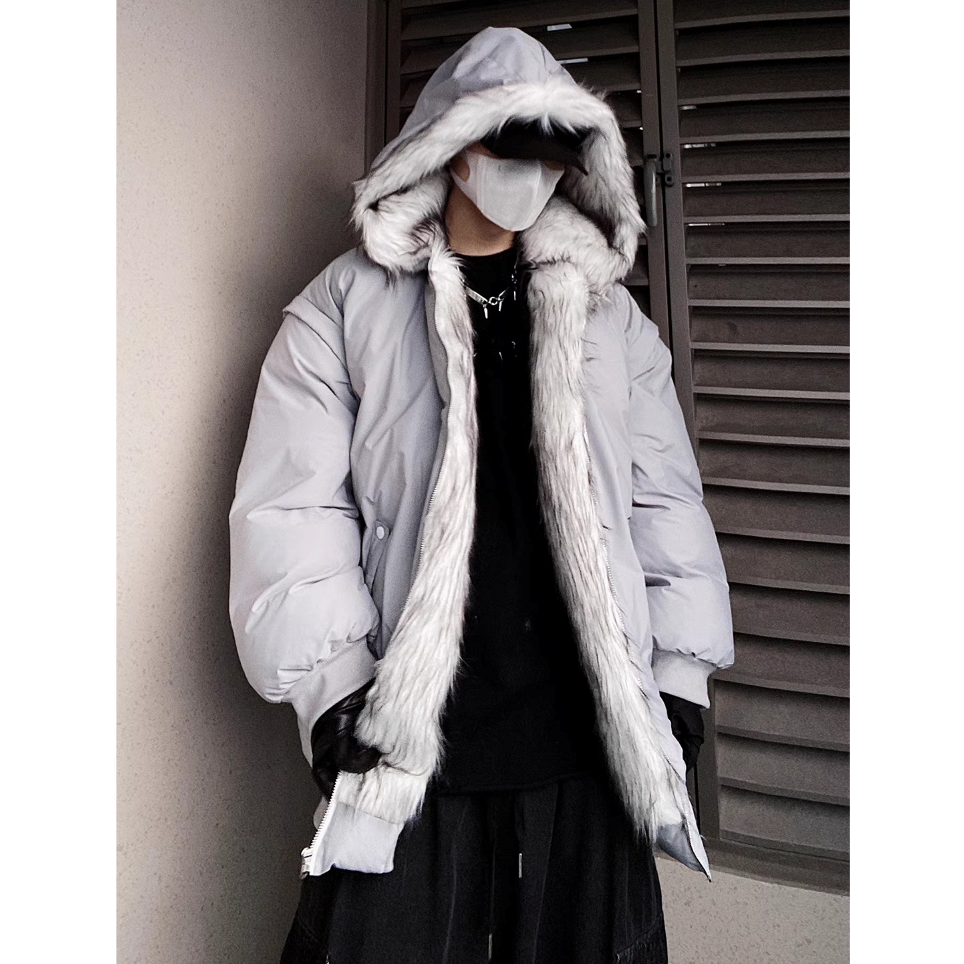 Fur Stitch Hooded Padded Jacket UU7022