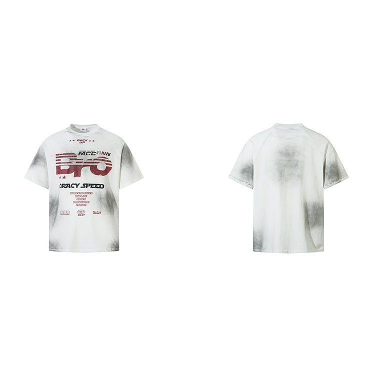 Vintage Distressed Dirty Lettered Print T-Shirt MR033