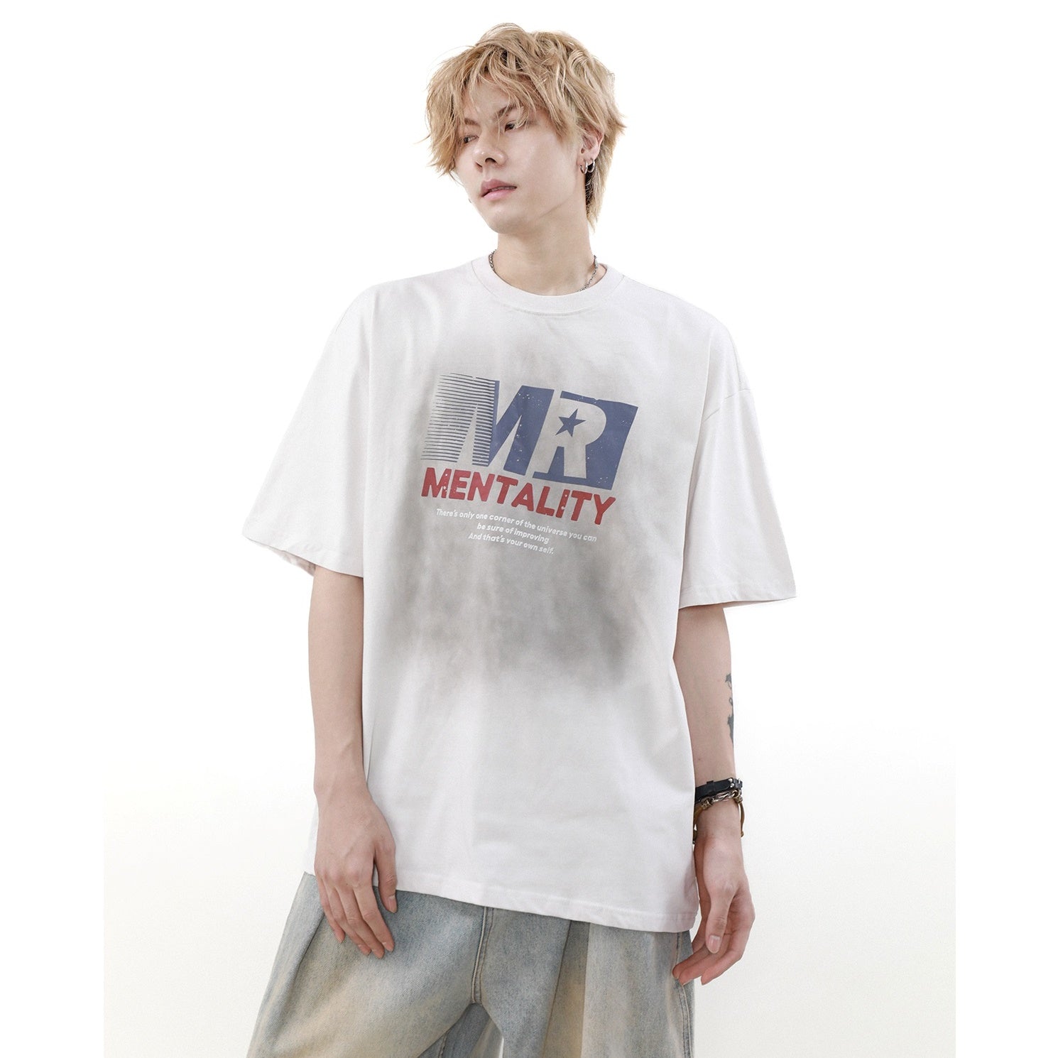 Retro Letter Print Casual T-shirt MR022