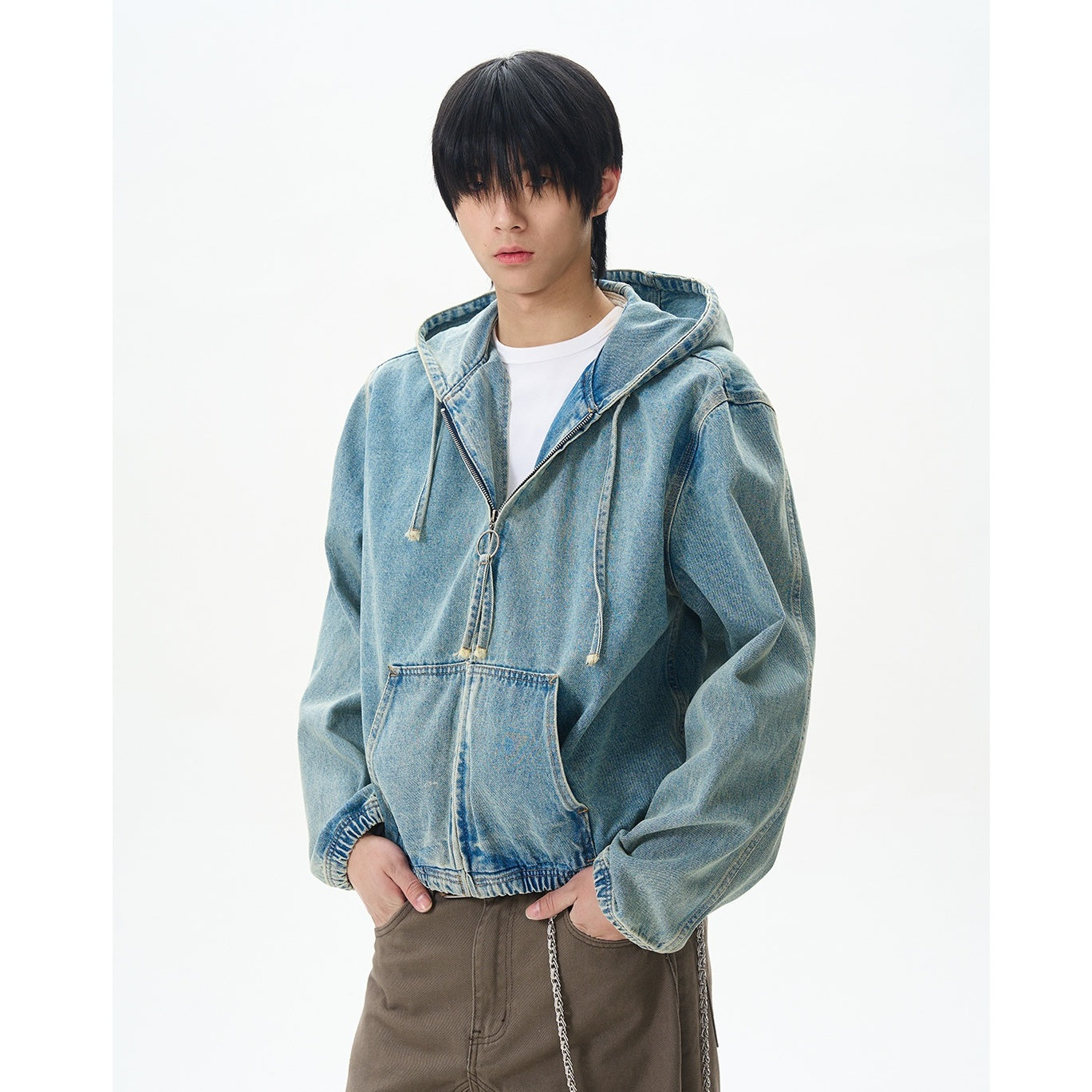 Denim Zip Hooded Jacket MB7344
