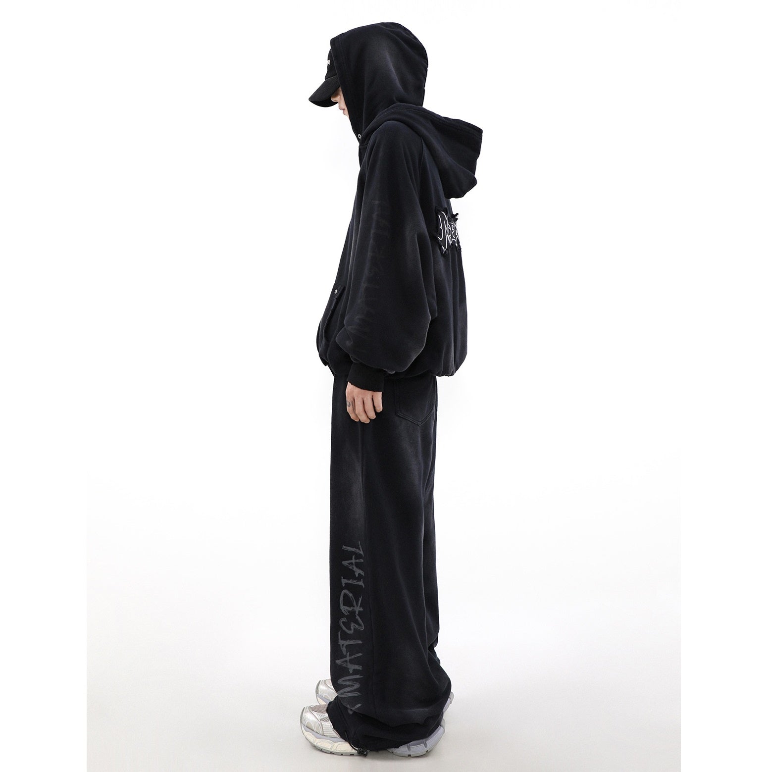 【上下別売り】Vintage Mud Dyed Distressed ZIP-Up Hooded Sweat MR027