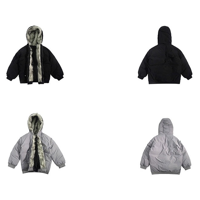 Fur Stitch Hooded Padded Jacket UU7022