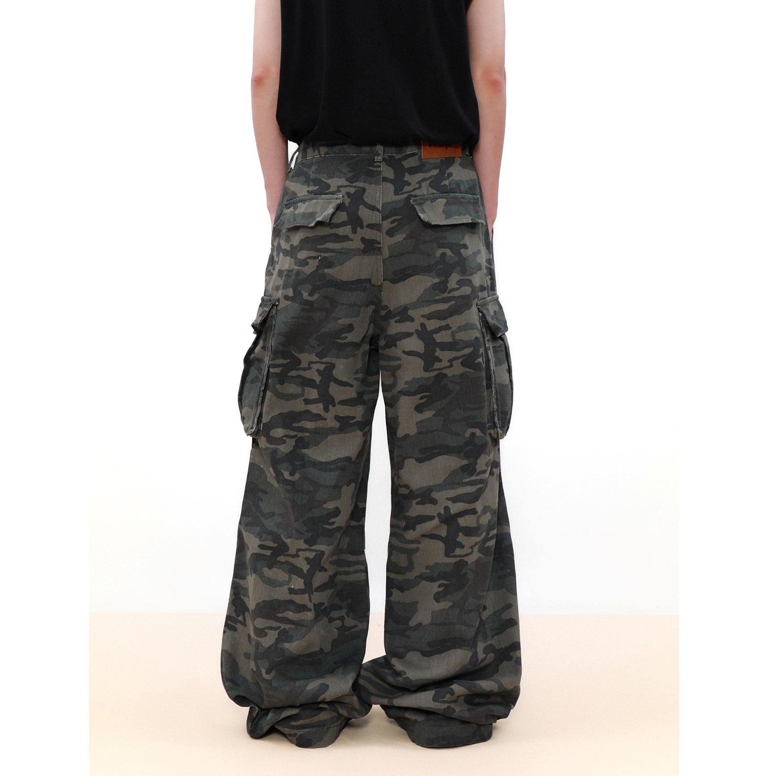 Wide-leg Straight Camouflage Cargo Pants MB7042