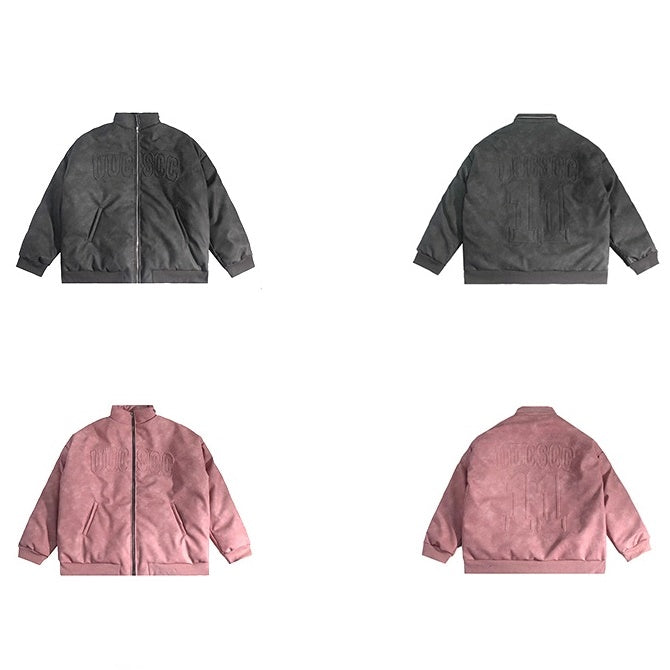Emboss Logo PU Leather Down Jacket UU7011