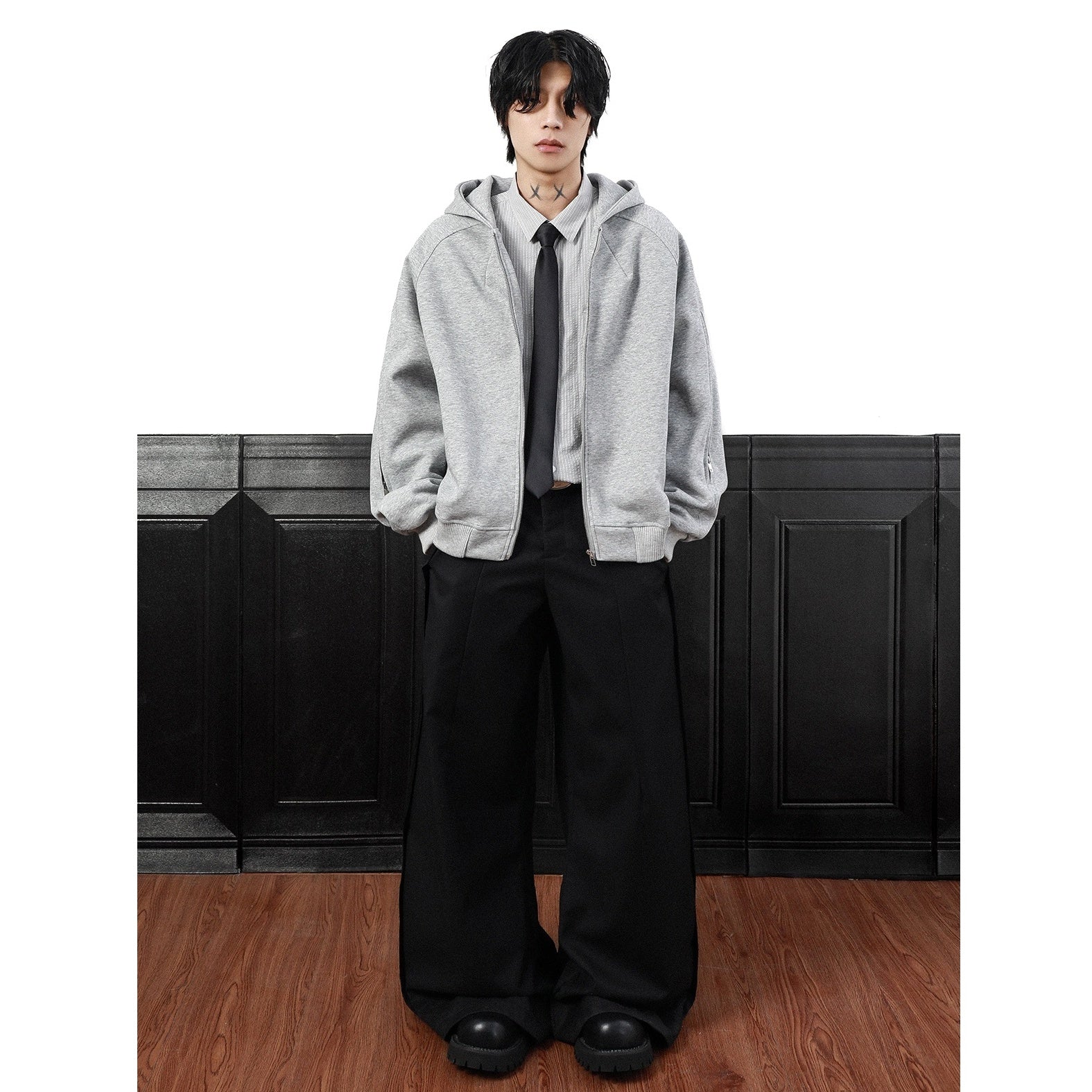 Washed Hooded Zipper Jacket MB7331