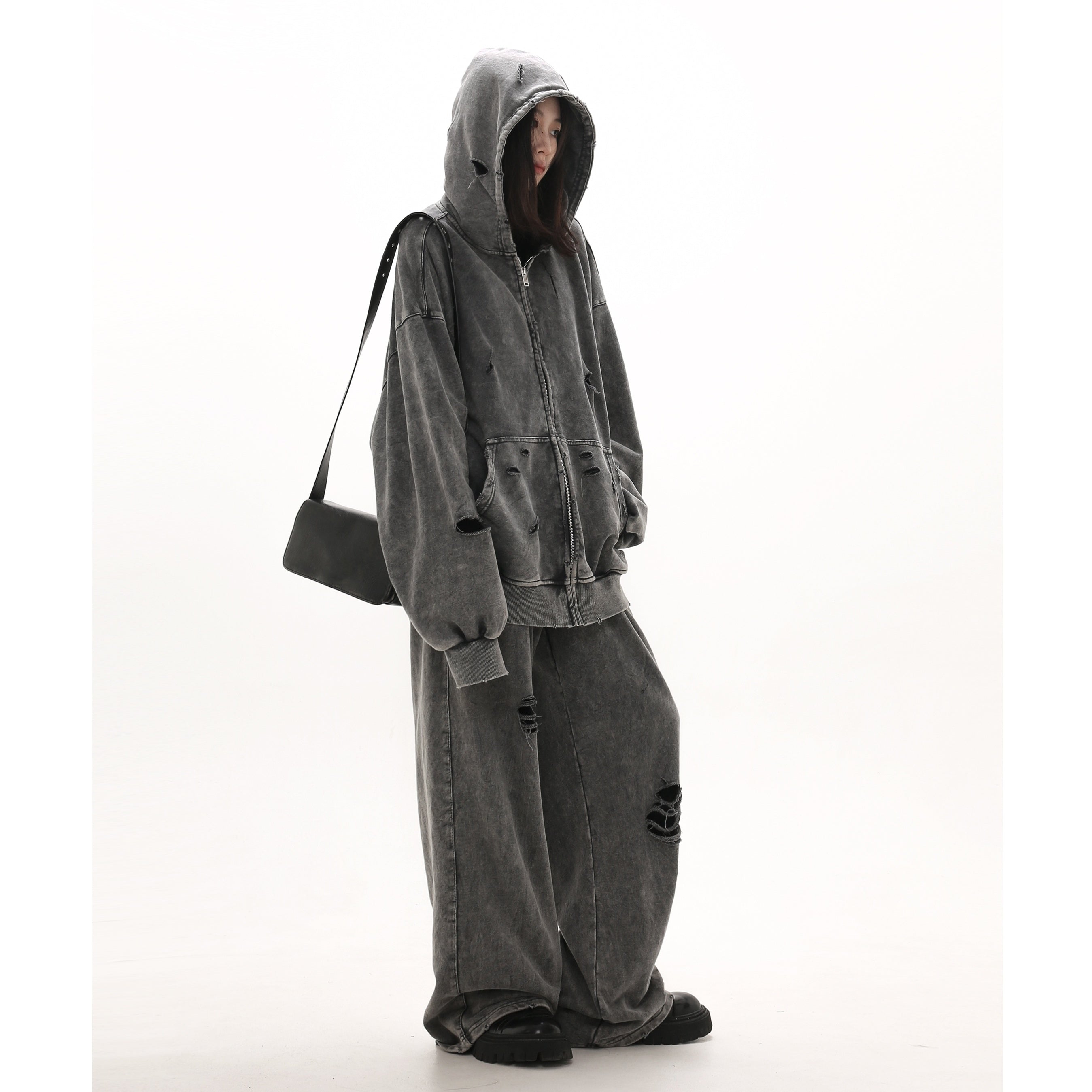 【上下別売り】Distressed Ripped Hooded Jacket MB7329