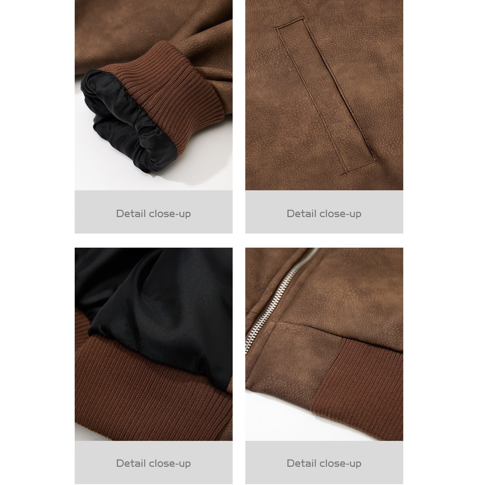 PU Leather Loose Distressed Work Jacket MB7249