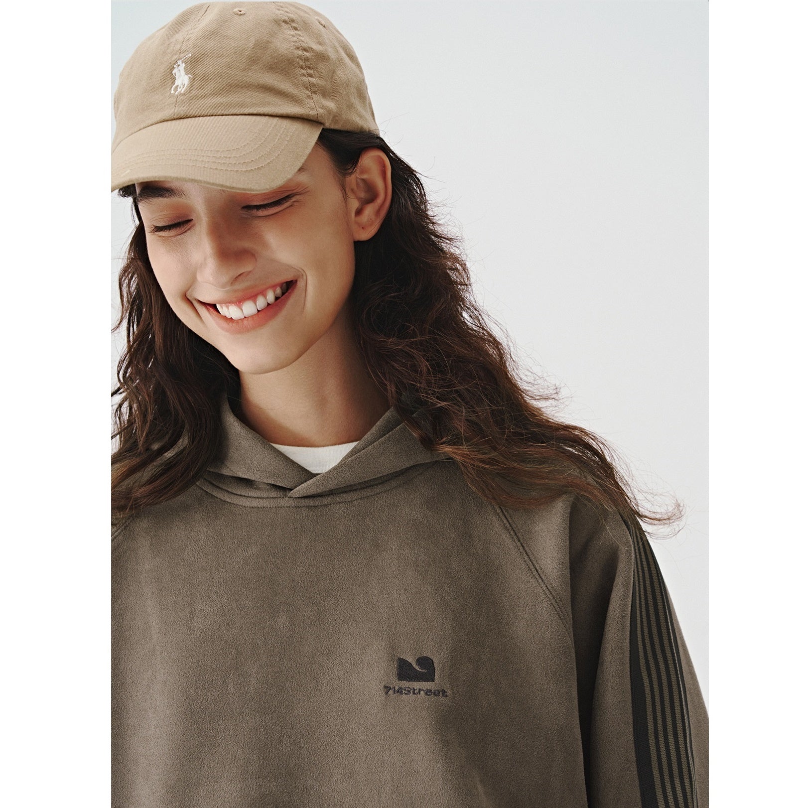 Imitation Suede Touch Line Hoodie MB7138