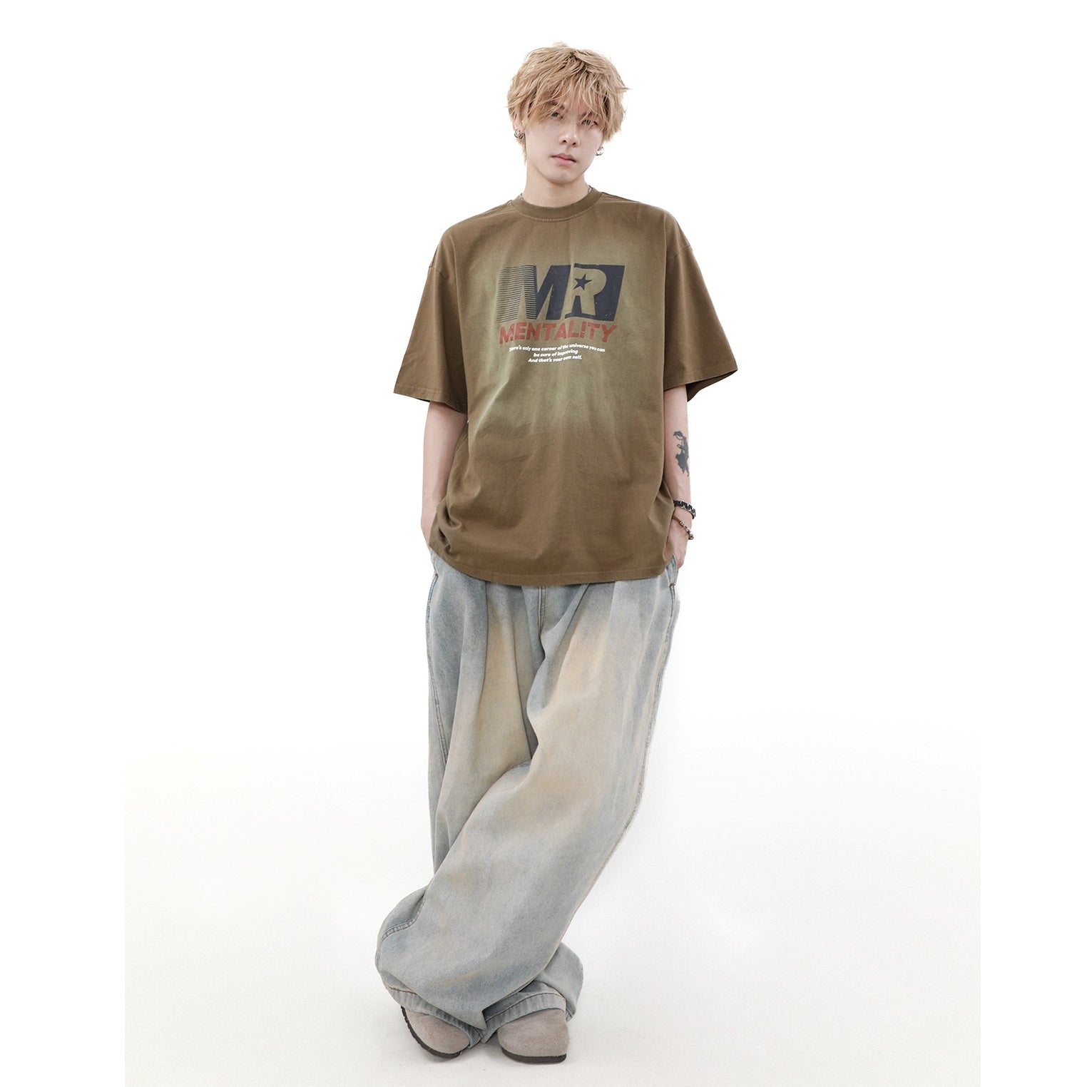 Retro Letter Print Casual T-shirt MR022