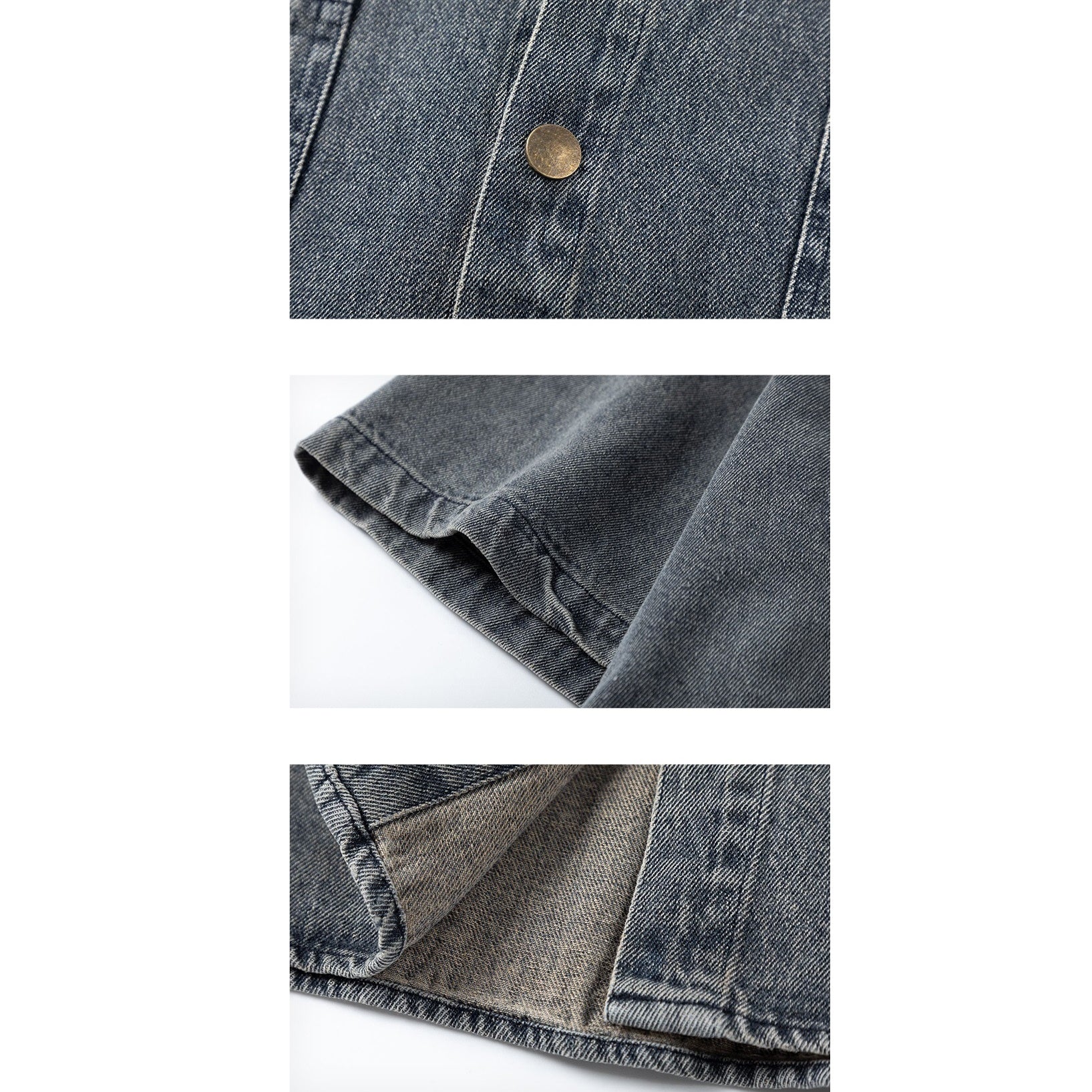 Retro Wash Denim Short Sleeve Loose Shirt MR020