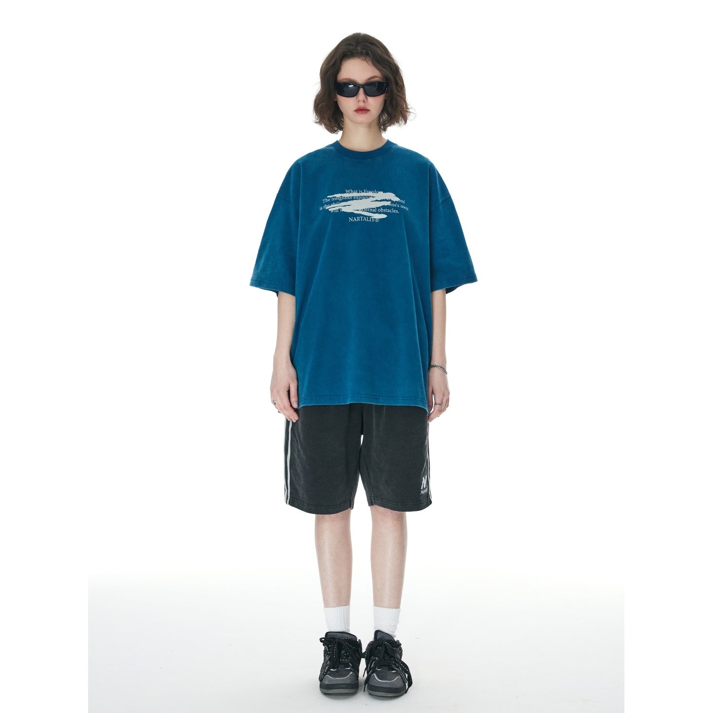 Distressed Tide Altered Letters Print T-shirt NA003