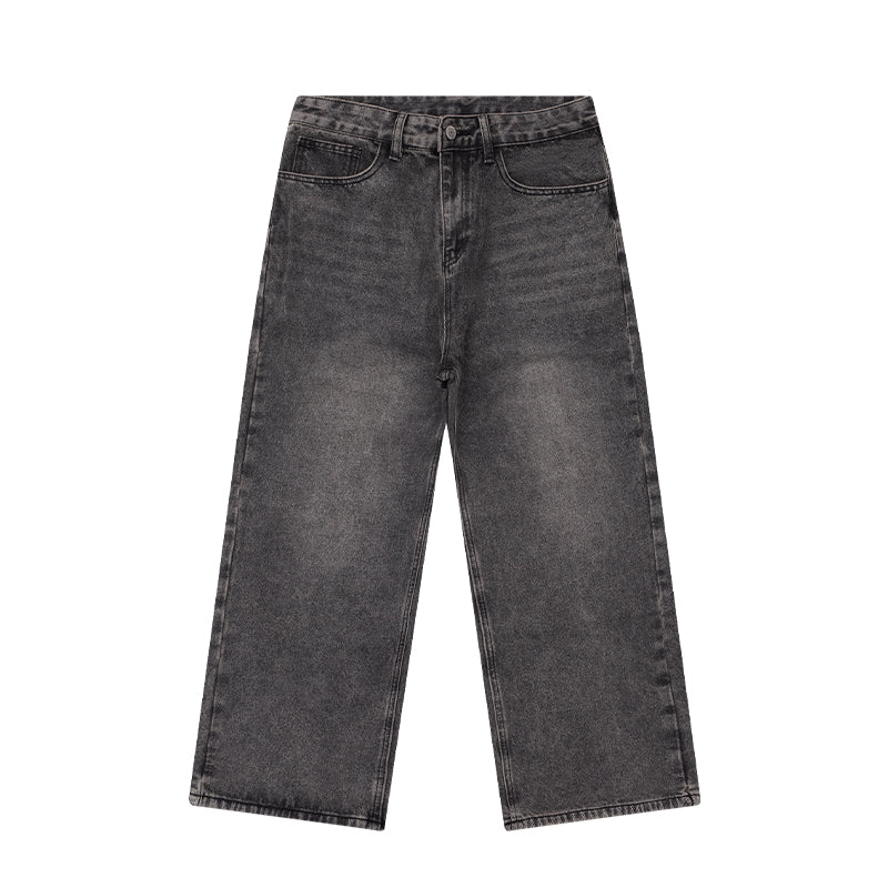 Washed Loose Straight Jeans BI2014