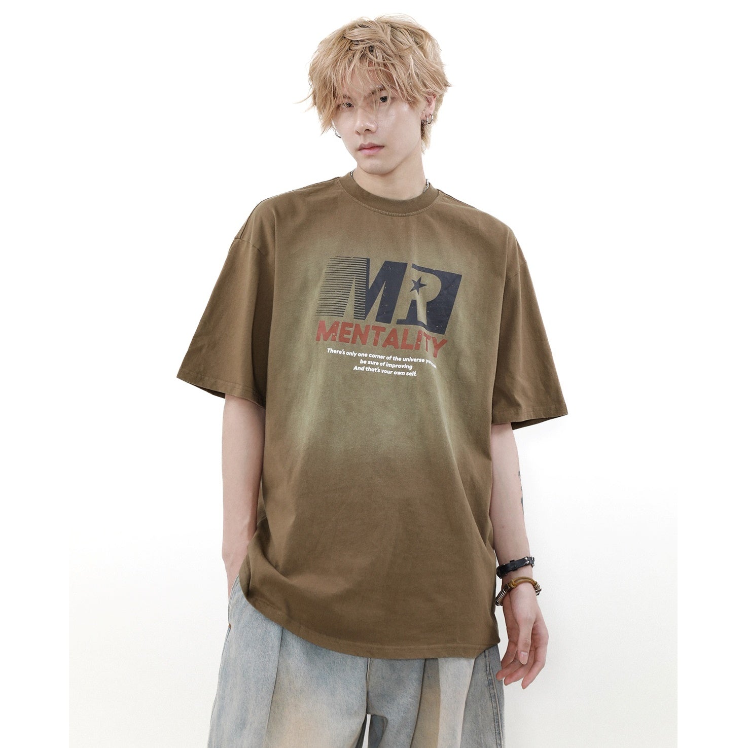 Retro Letter Print Casual T-shirt MR022