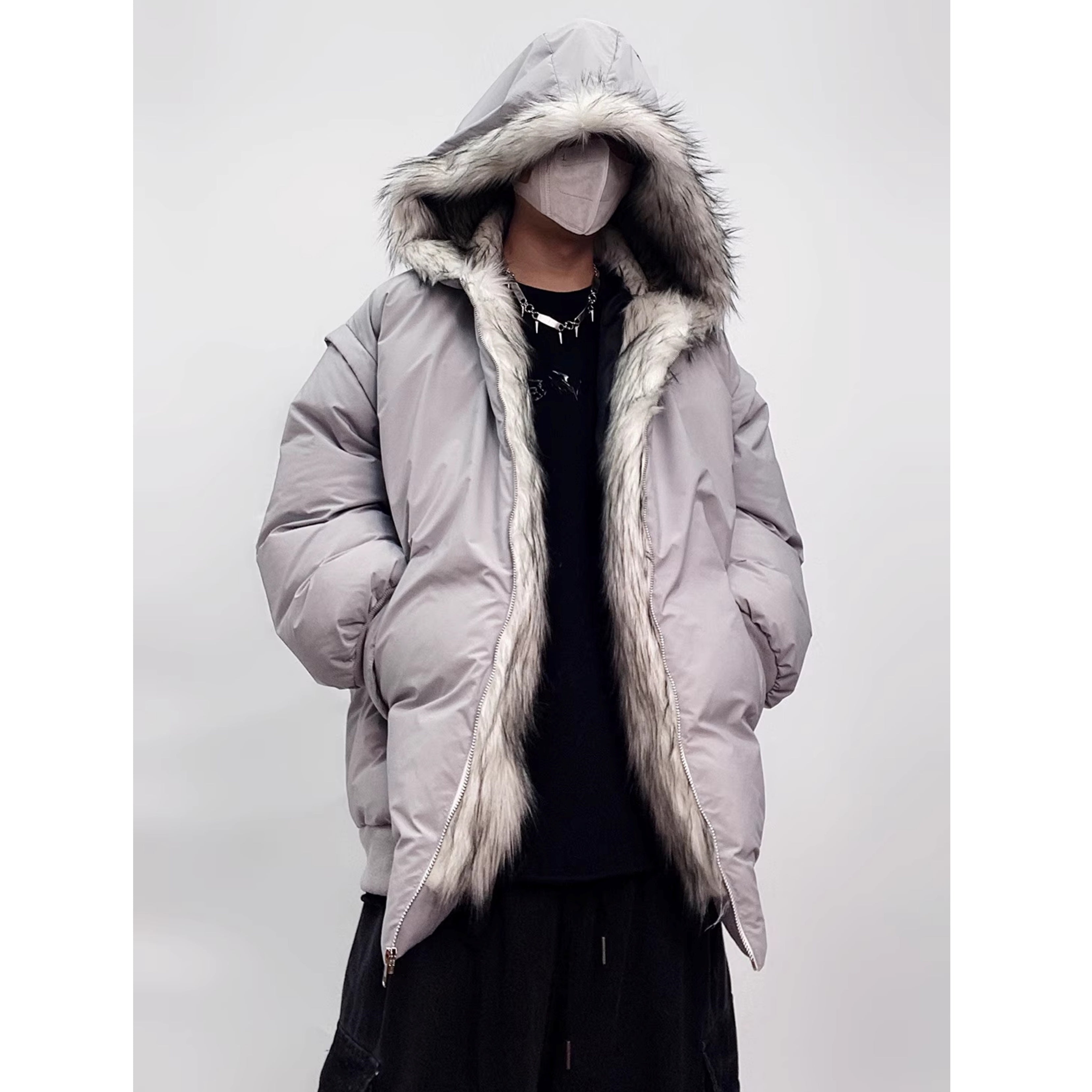 Fur Stitch Hooded Padded Jacket UU7022