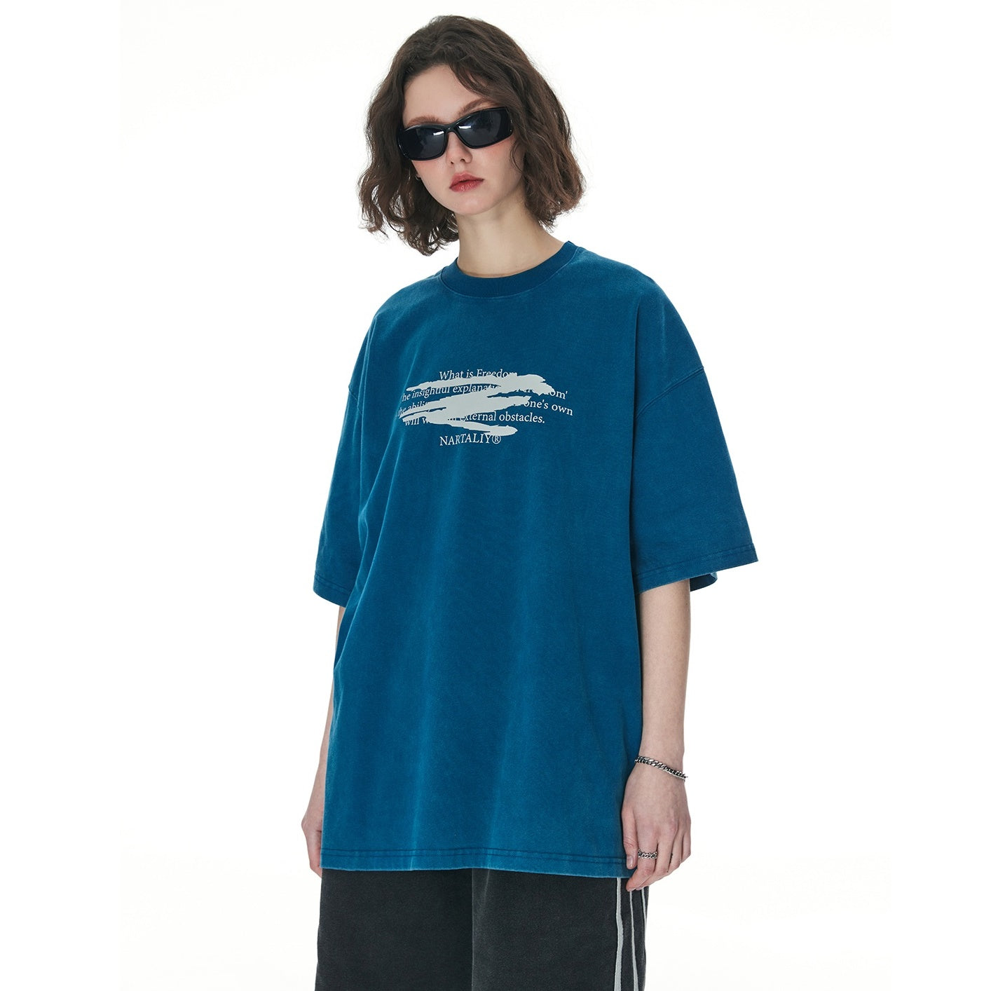 Distressed Tide Altered Letters Print T-shirt NA003