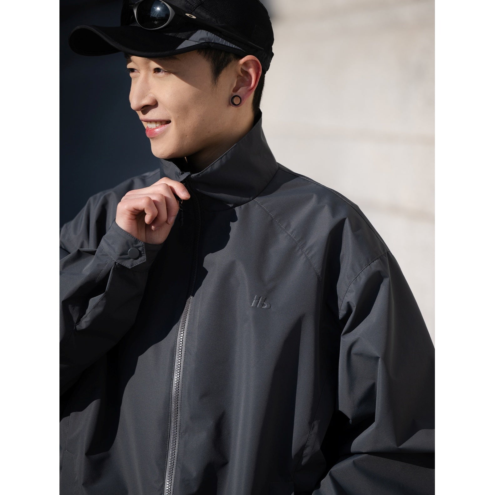 Stand Collar Laminated Zipper Jacket BI2009