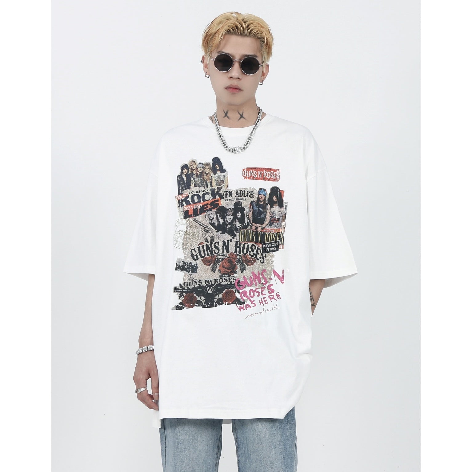Wash Old Style Rock Print T-shirt MR002