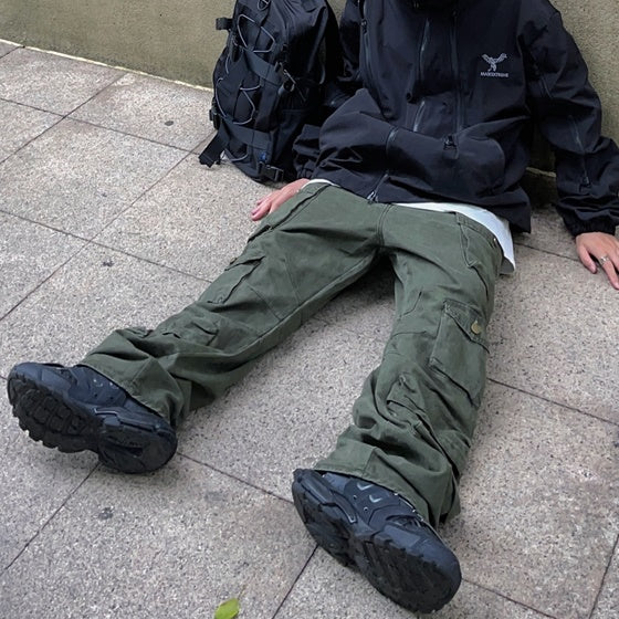 Fat Loose Straight Cargo Pants FT8001