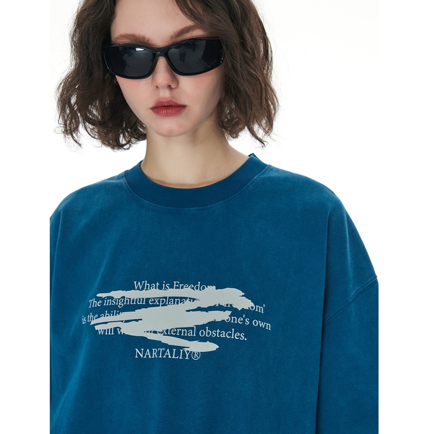 Distressed Tide Altered Letters Print T-shirt NA003