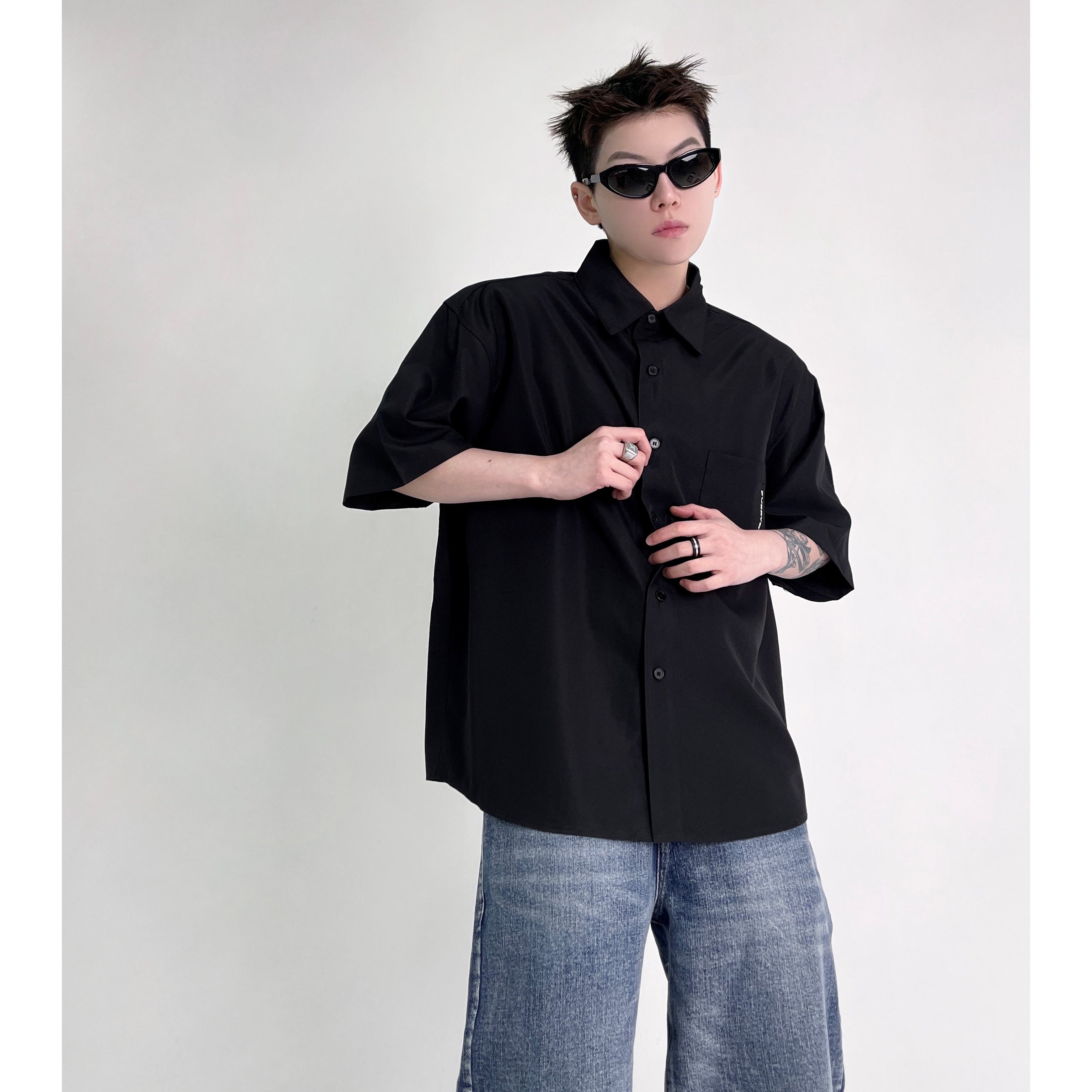 Back Letter Printing Casual Shirt EAT007