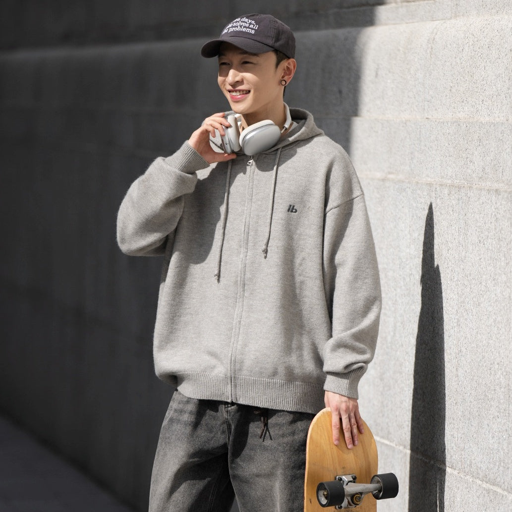 Hooded Knitted Zip Cardigan BI2012