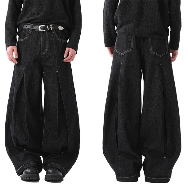Split Design Wide Scimitar Jeans MB7334