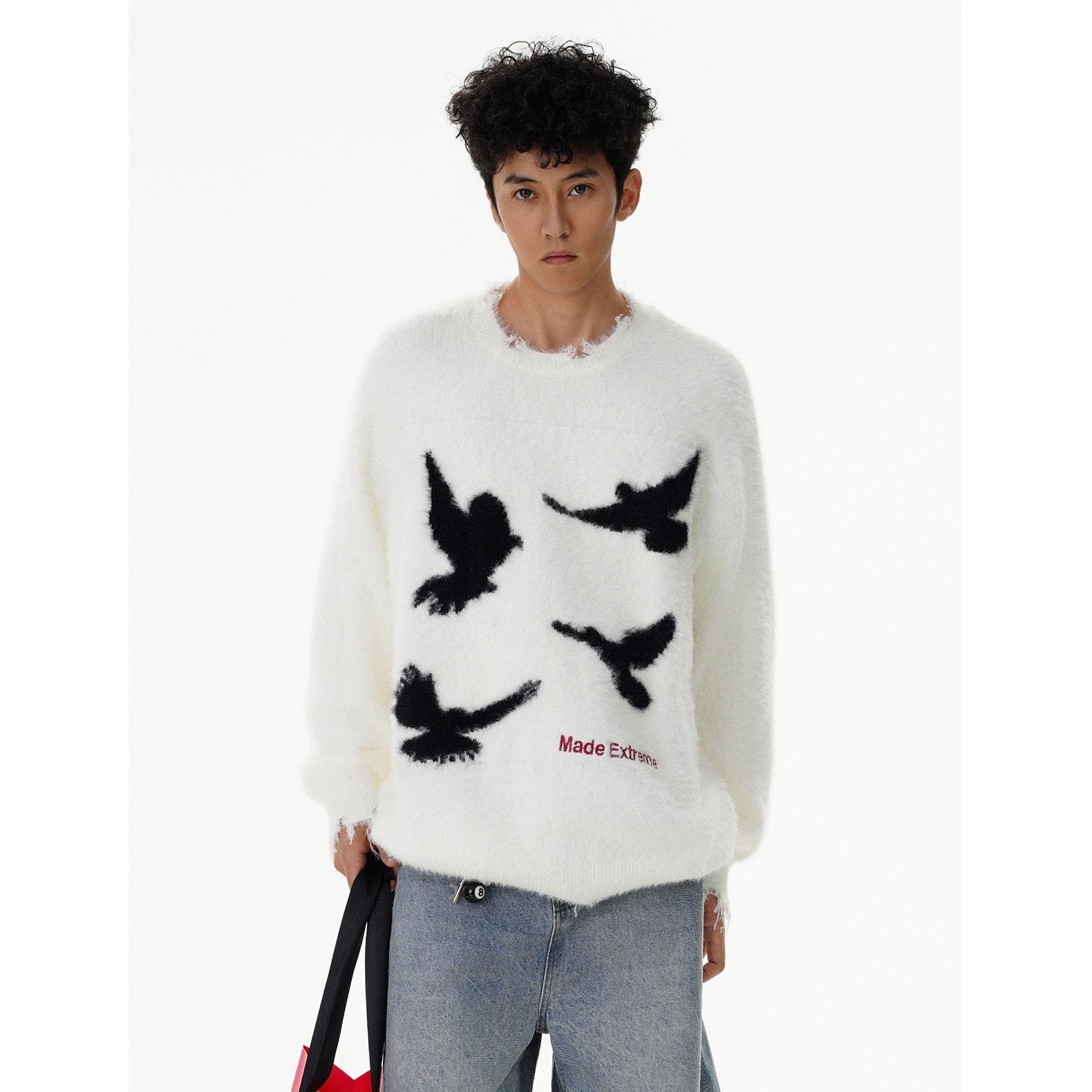 Dove Of Peace Fluffy Knitted Sweater MB7281