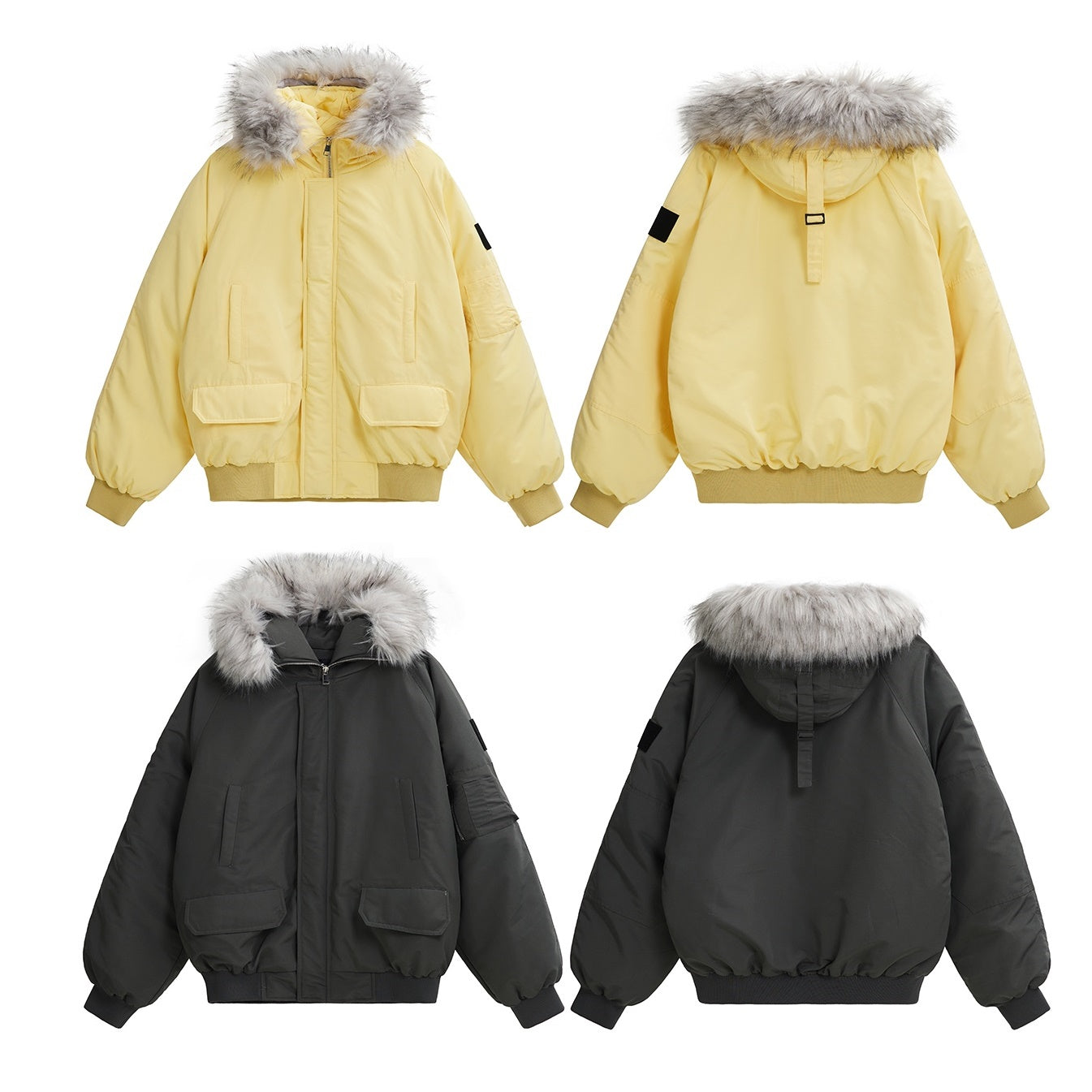 Fur Collar Hooded Thickened Padded Jacket MB7252