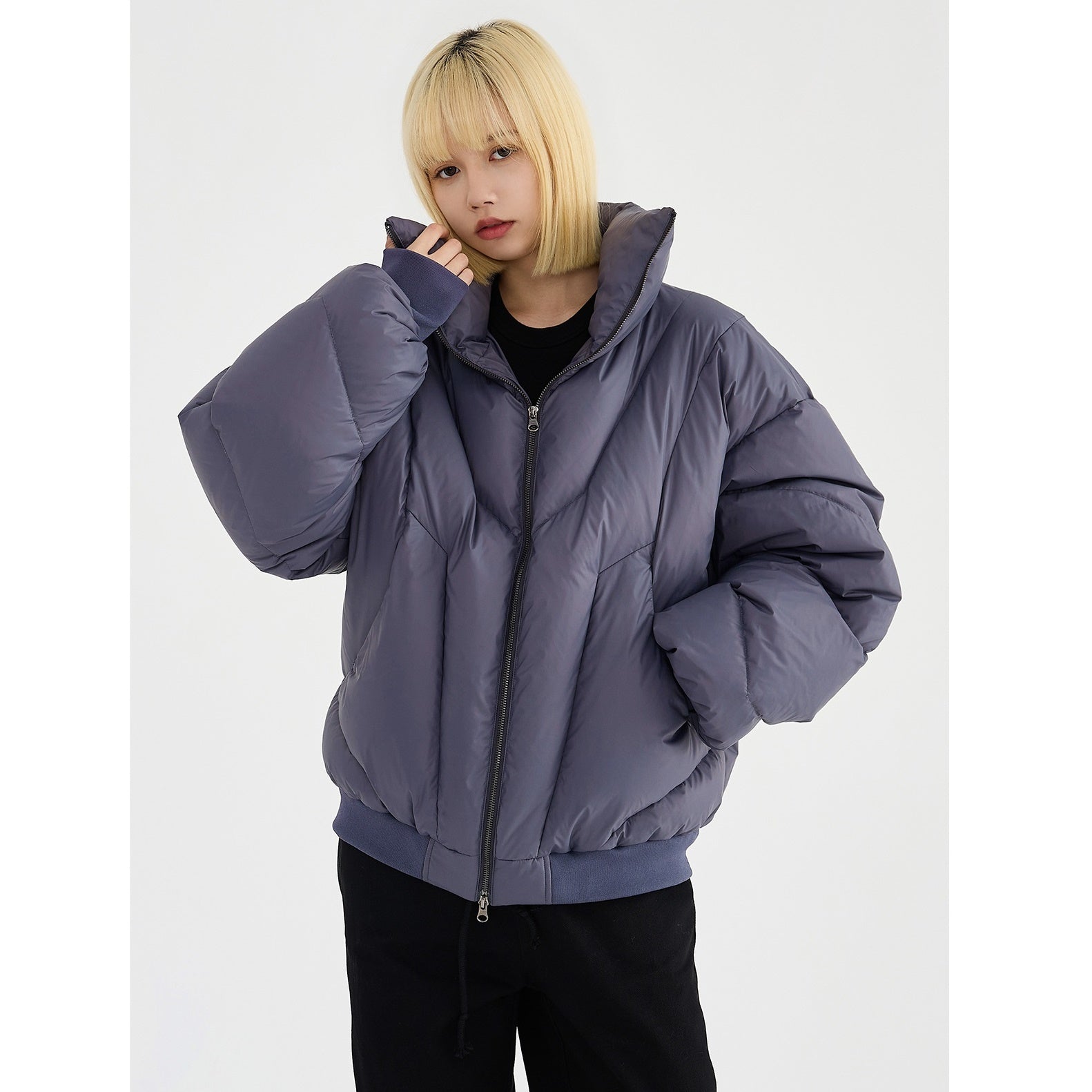 Geometry Stitch High Neck Down Jacket MB7255