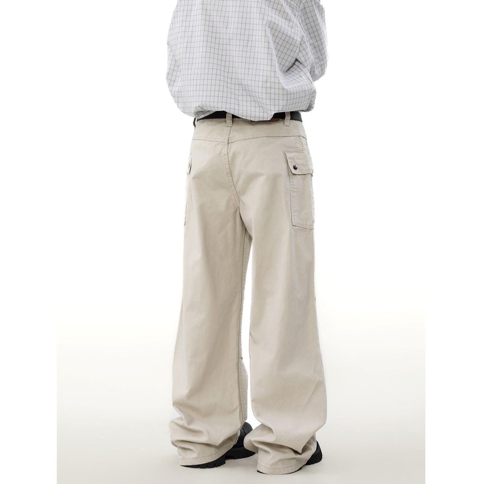 Pleated Design Washed Cargo Pants MB7314