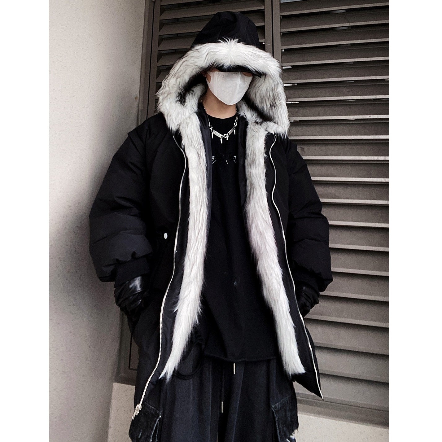 Fur Stitch Hooded Padded Jacket UU7022