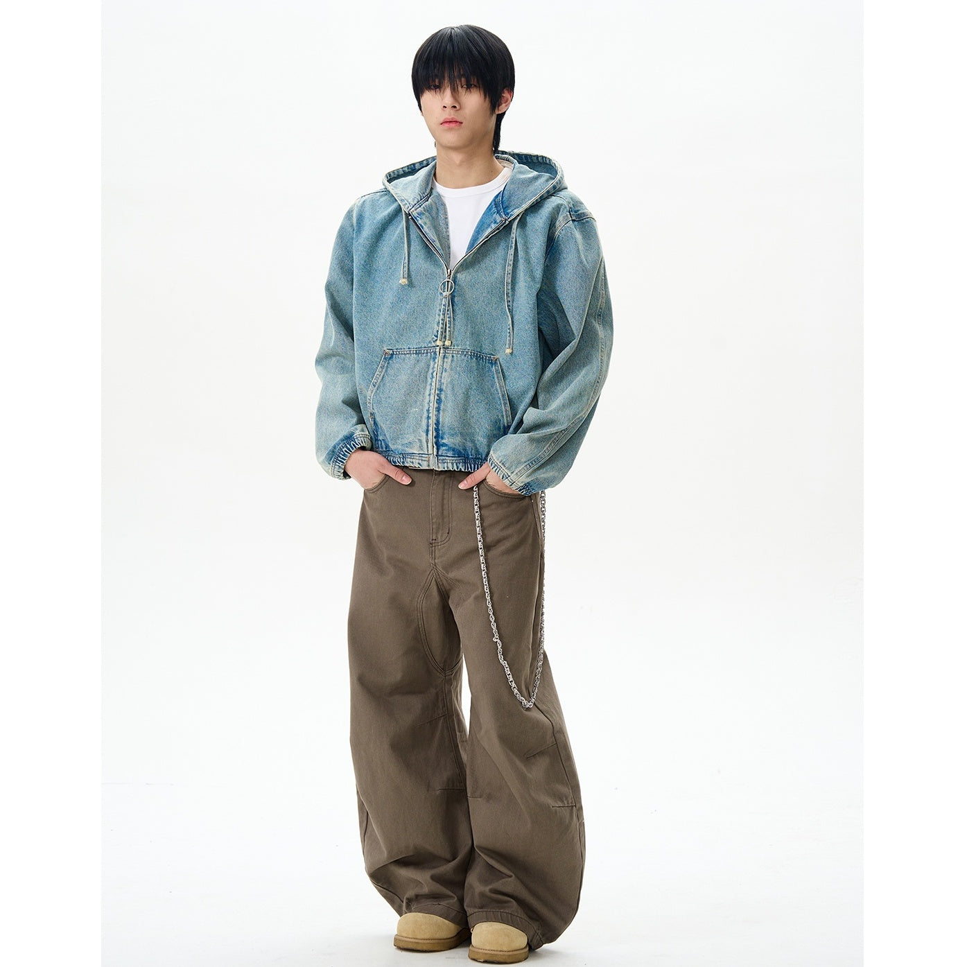 Denim Zip Hooded Jacket MB7344