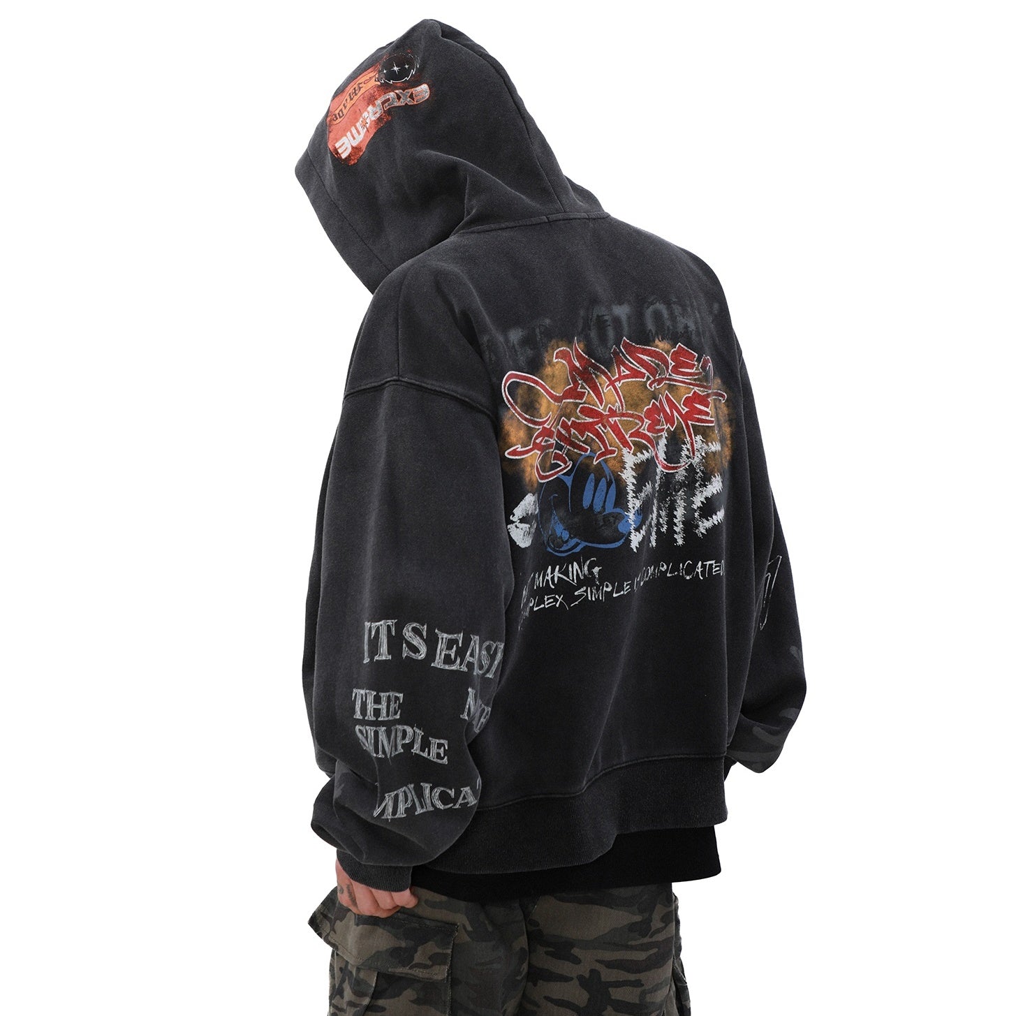Street Graffiti Zip Hooded Parka MB7082