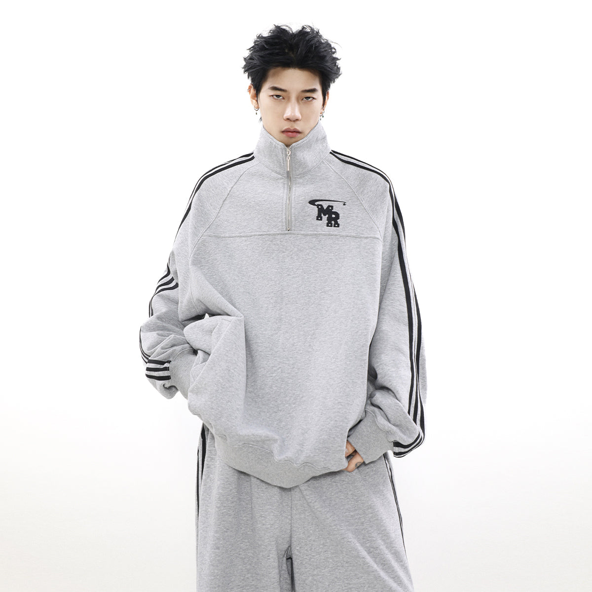【上下別売り】Three Line Half-Zip Sweat & Loose Pants Set-up MR051