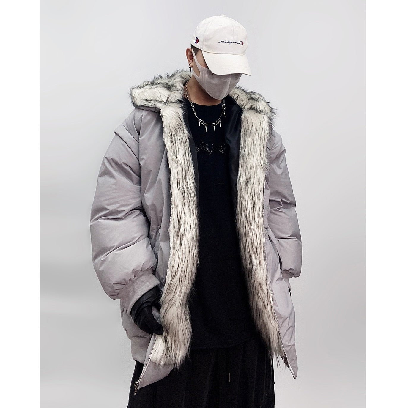 Fur Stitch Hooded Padded Jacket UU7022