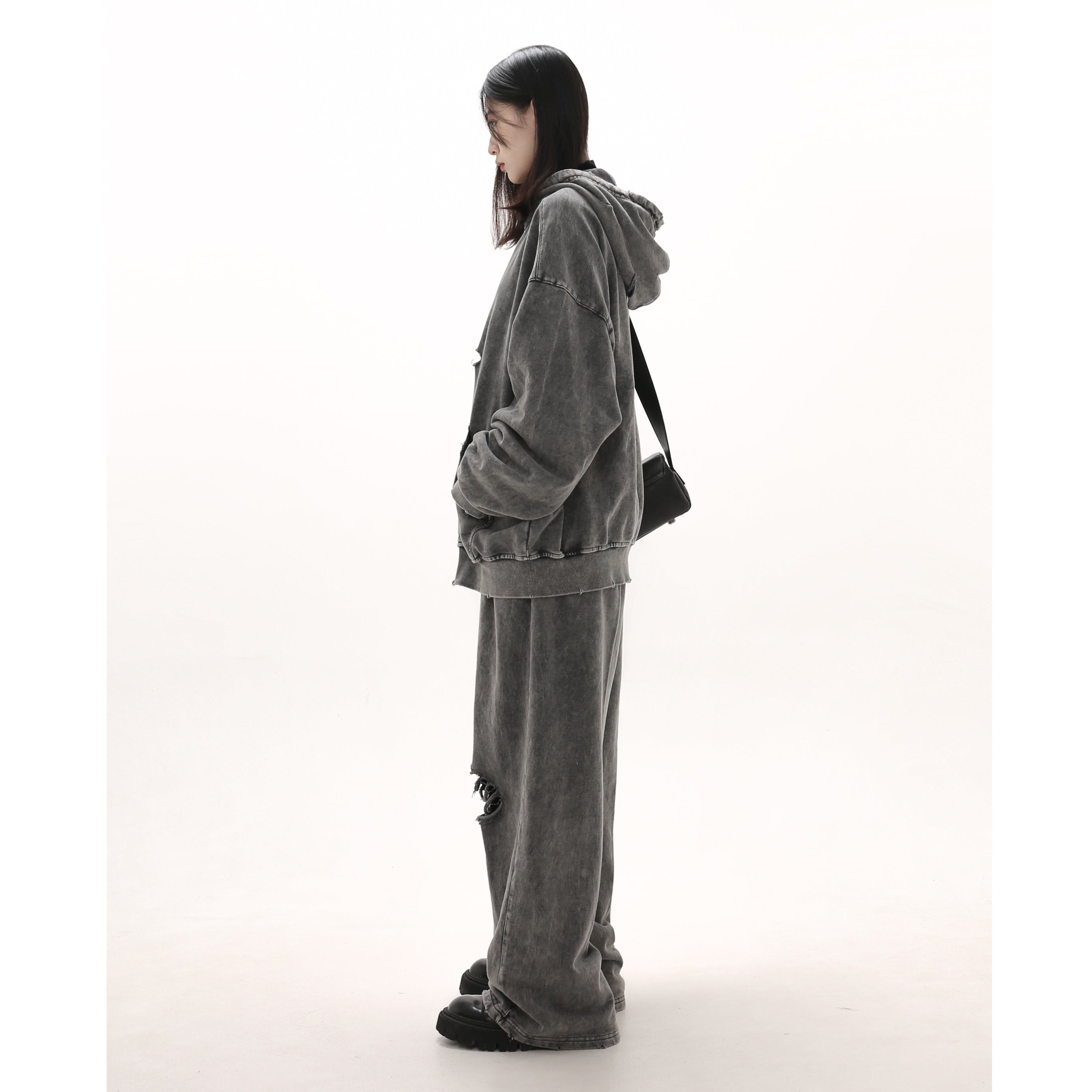 【上下別売り】Distressed Ripped Hooded Jacket MB7329