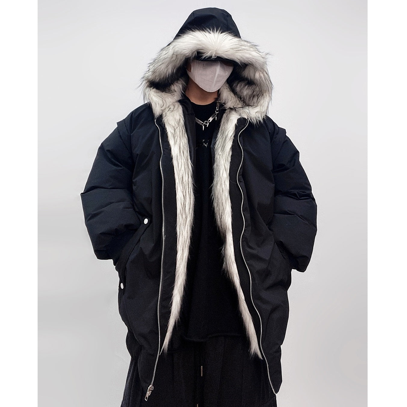 Fur Stitch Hooded Padded Jacket UU7022