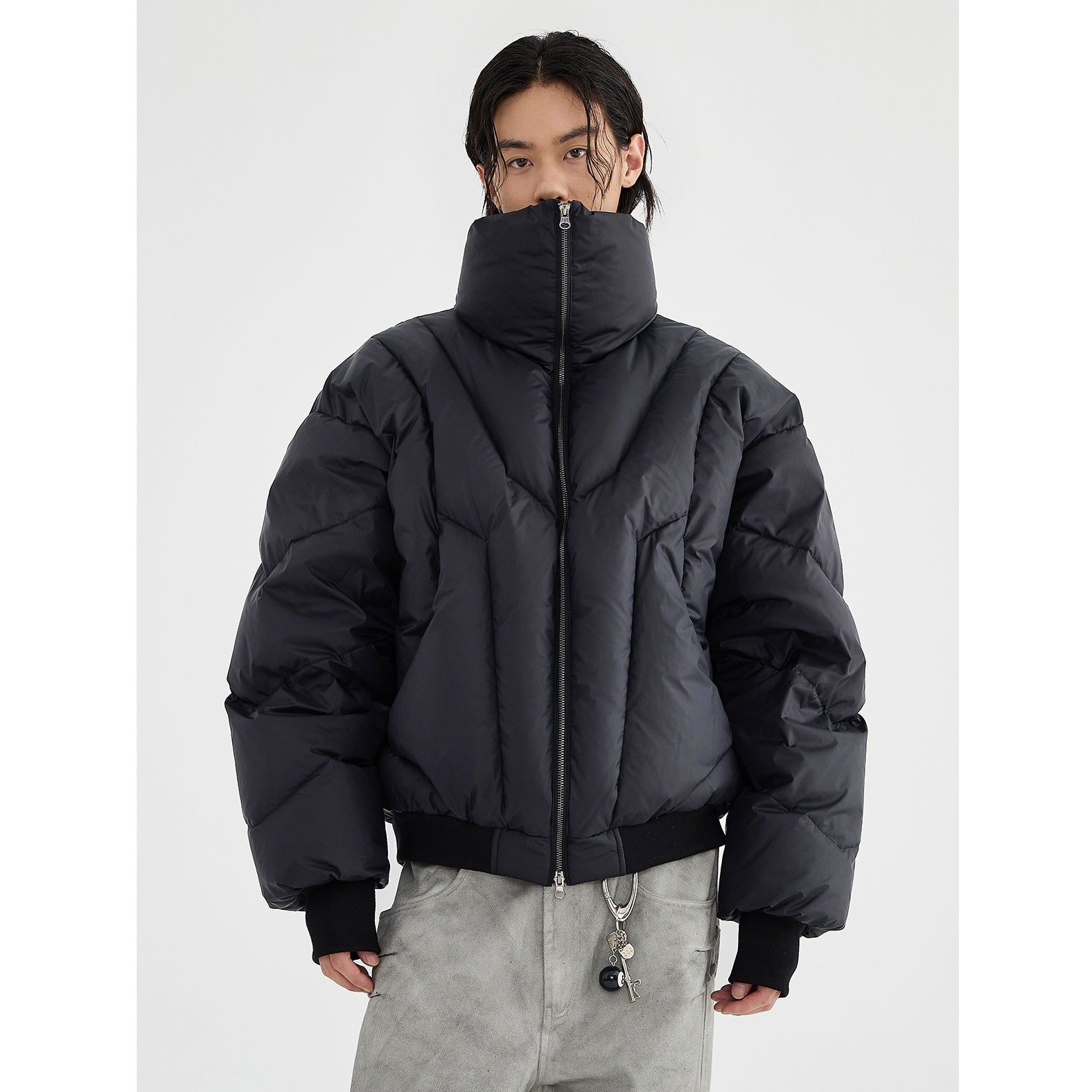 Geometry Stitch High Neck Down Jacket MB7255