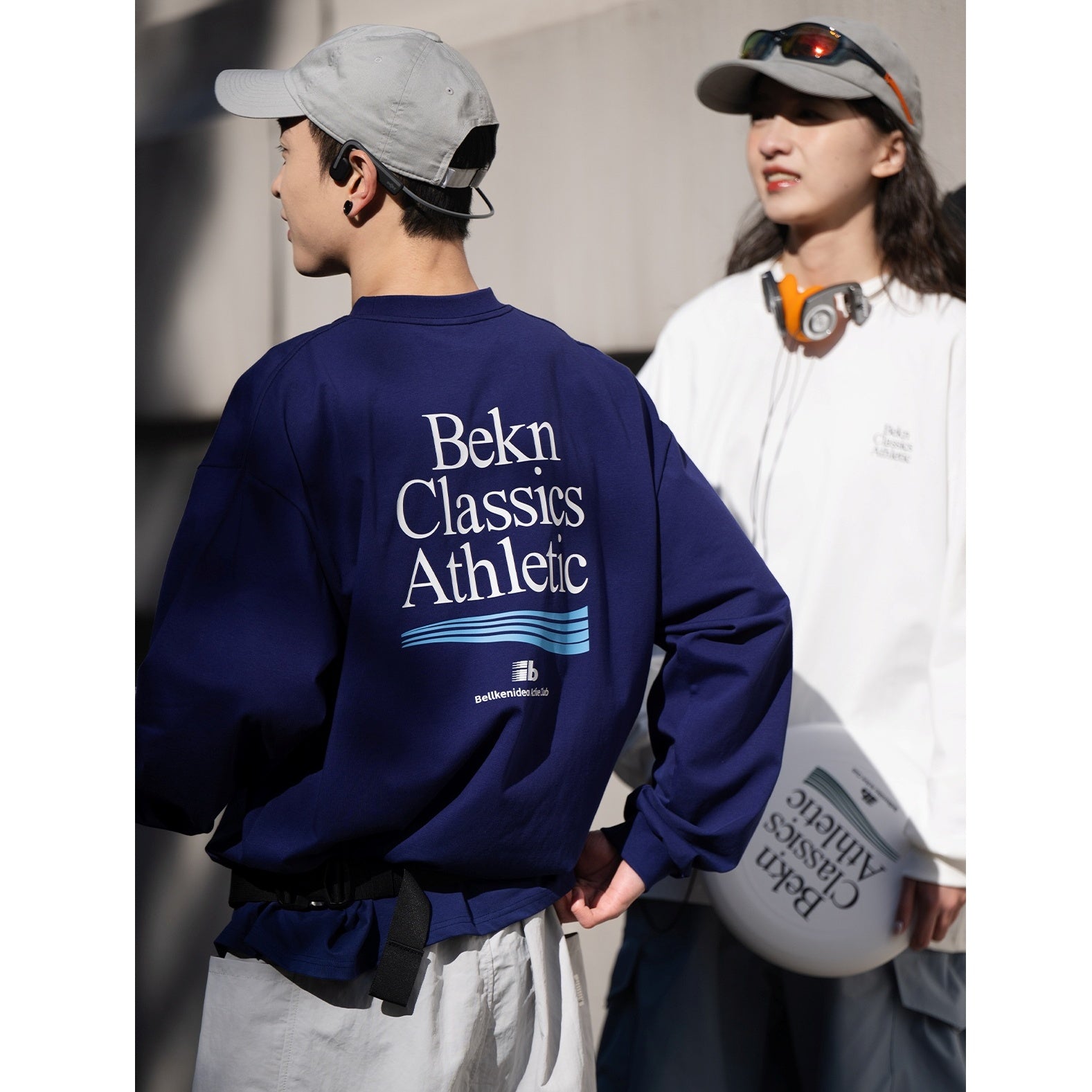 Behind Print Loose Long-sleeved T-shirt BI2011