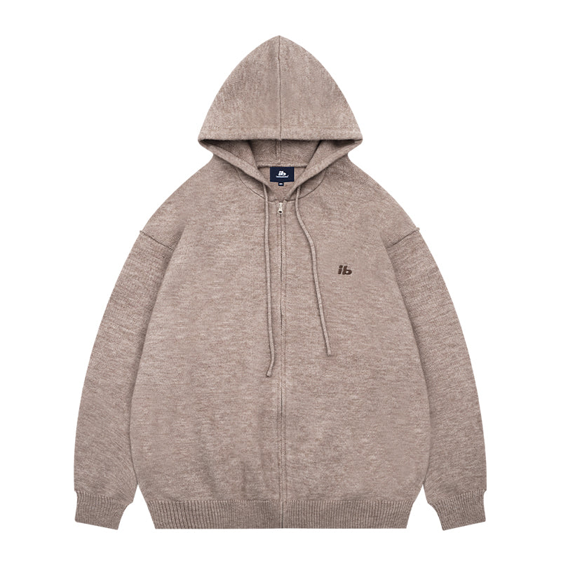 Hooded Knitted Zip Cardigan BI2012