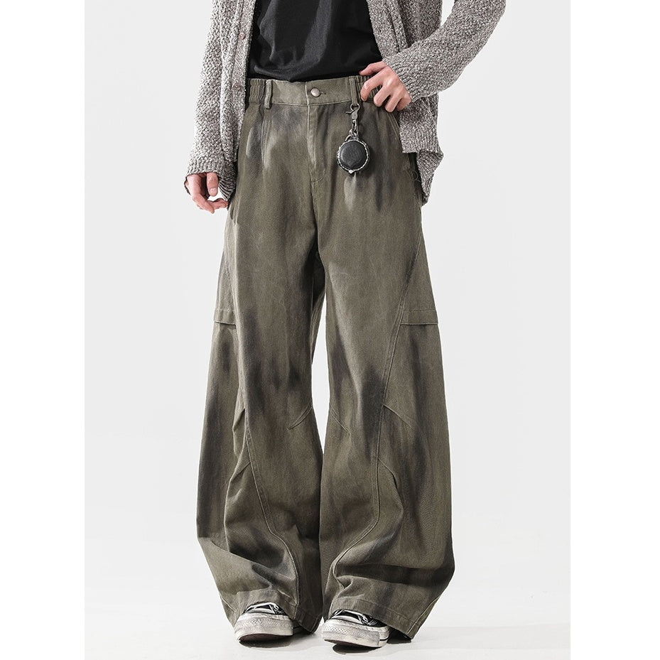 Pleated Dirty Dyed Loose Pants MB7336