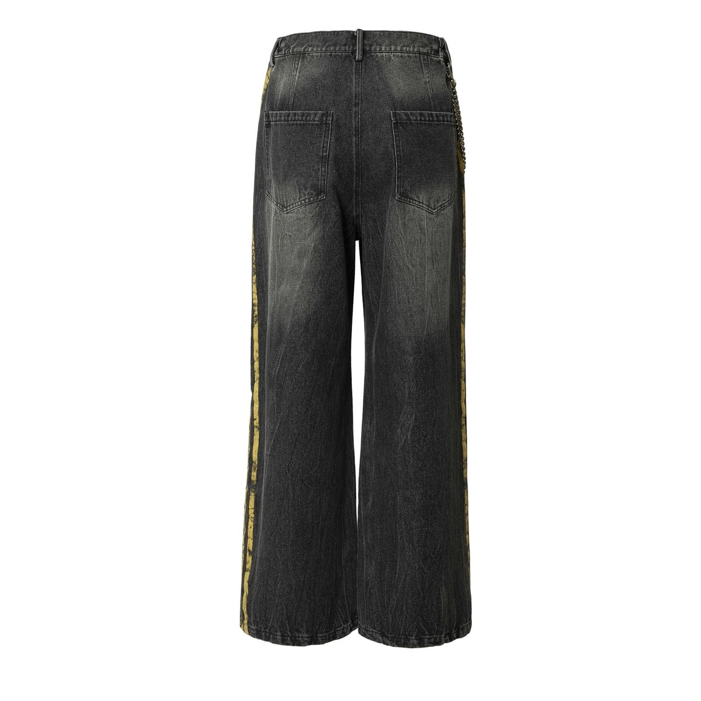 Three-bar Washed Loose Straight Jeans EAT080