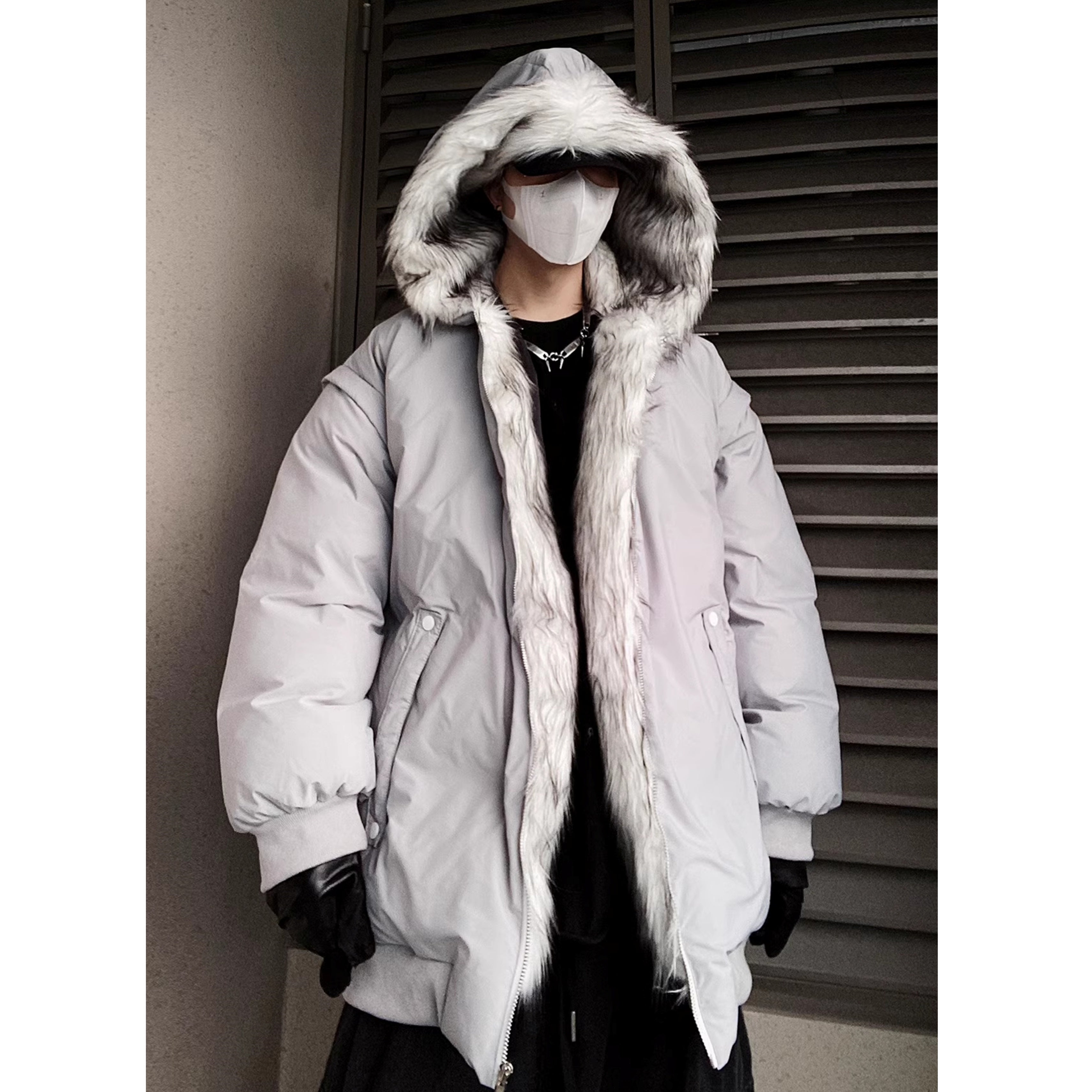Fur Stitch Hooded Padded Jacket UU7022
