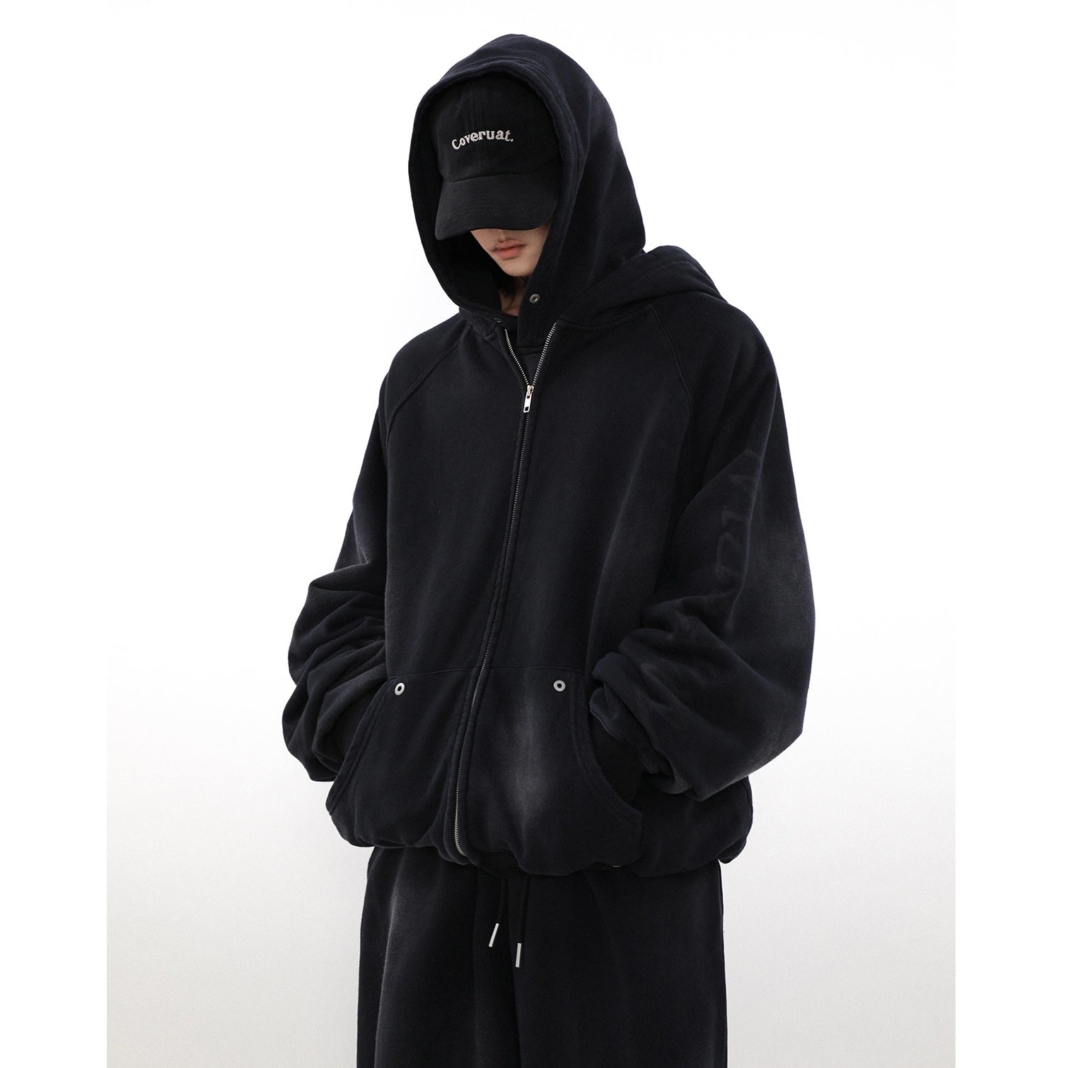 【上下別売り】Vintage Mud Dyed Distressed ZIP-Up Hooded Sweat MR027