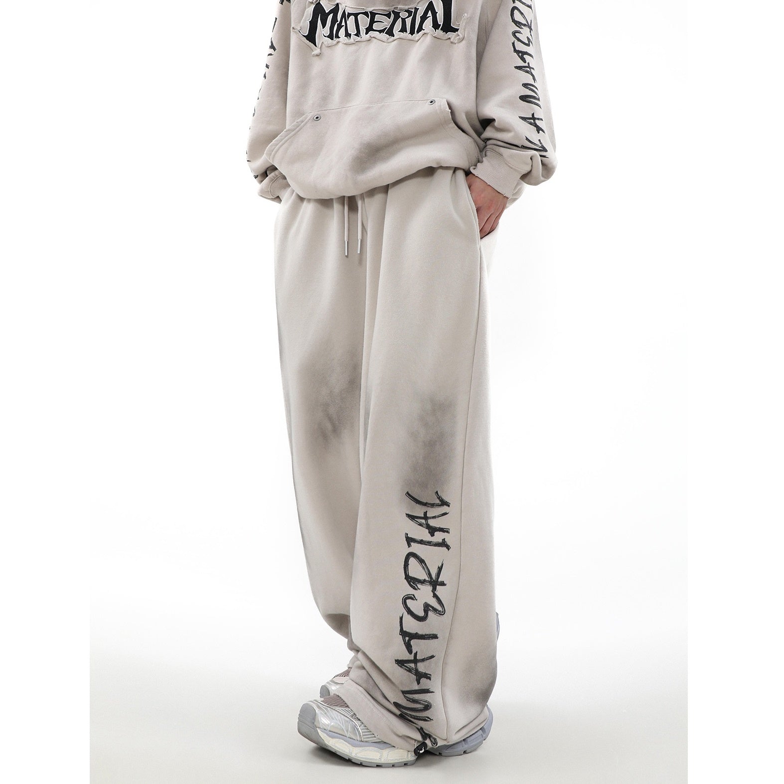 【上下別売り】Street Rubbing Dirty Graffiti Sweat Pants MR026