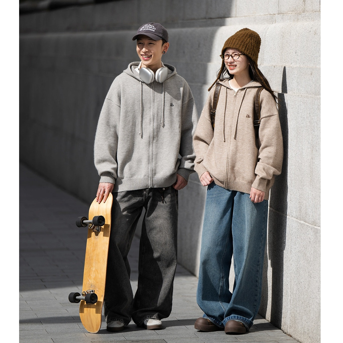 Hooded Knitted Zip Cardigan BI2012